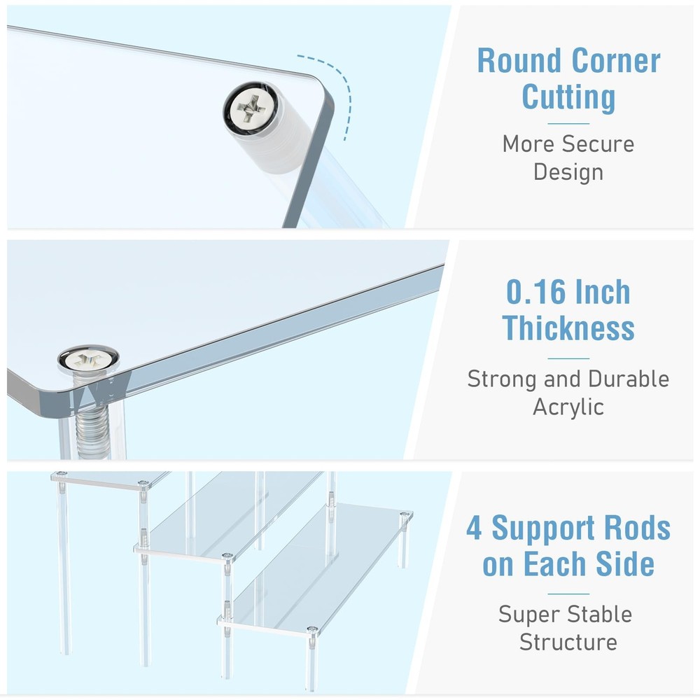 Acrylic Display Risers, 3 Tier Perfume Organizer