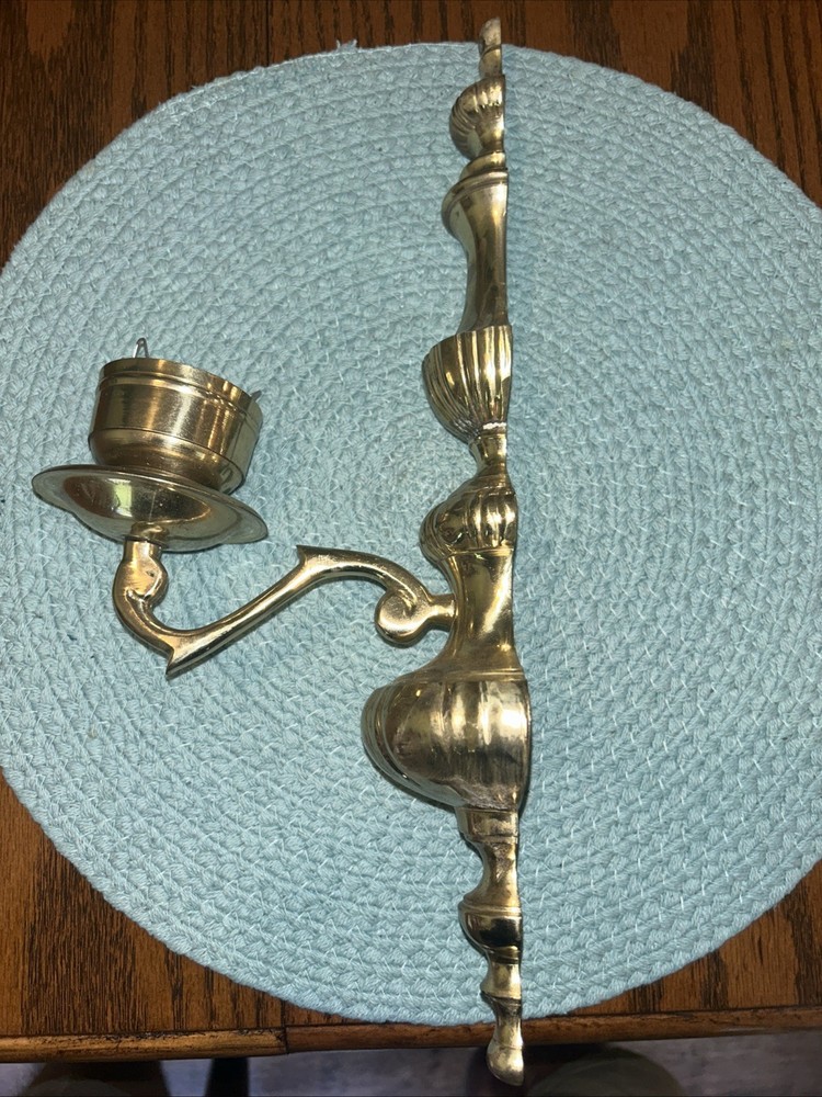 Vintage Brass Wall Sconce Candleholder