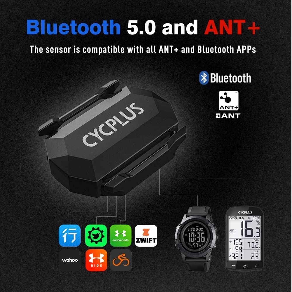 Bike Speed and Cadence Sensor, Wireless Cycling Speed Sensor Ant+/Bluetooth
