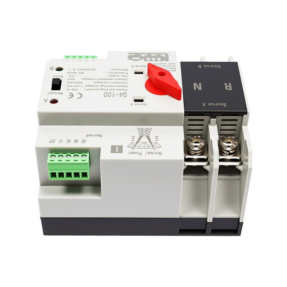 Automatic Transfer Switch Dual Power 100A 2P Power Generator Changeover Switch