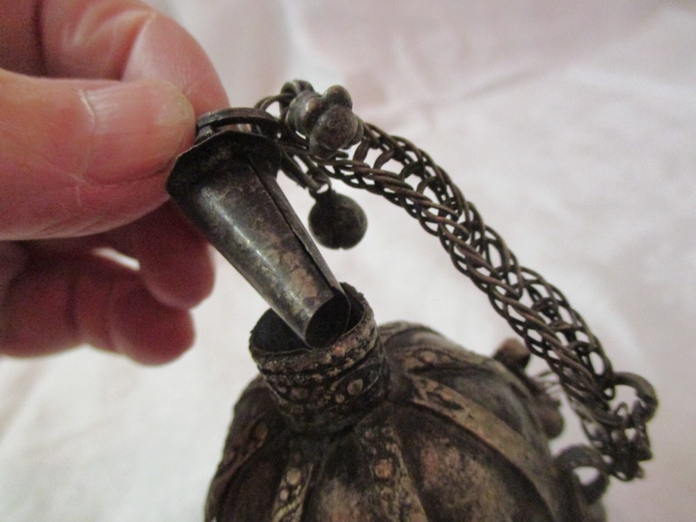 Antique silver plated Arabian Incense Ball with Stopper