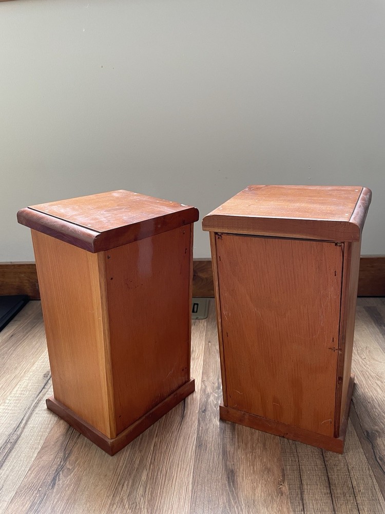 Vintage Wood CD Tower Storage Organizer Holder
