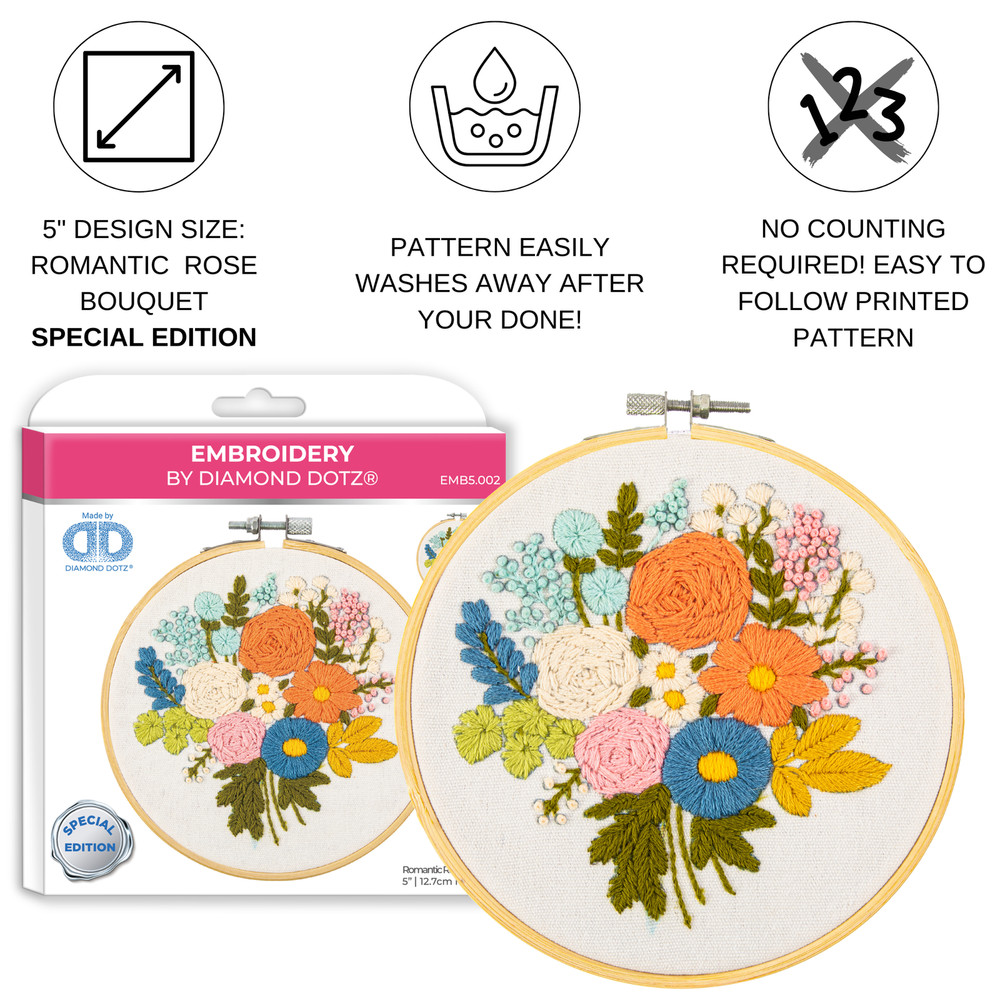 Diamond Dotz Embroidery Romantic Rose Bouquet