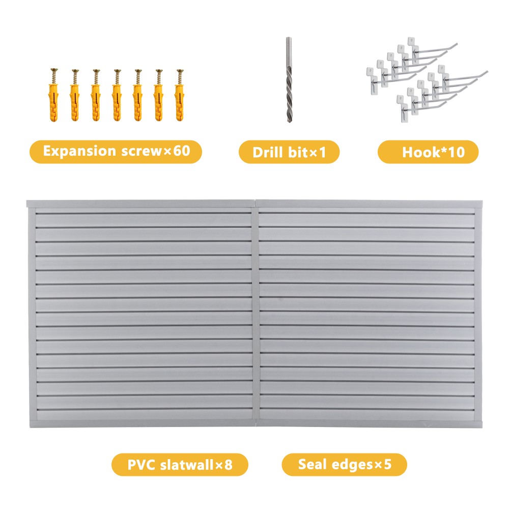 PVC Slatwall Garage Organizer – Heavy-Duty Wall-Mounted Tool Rack System