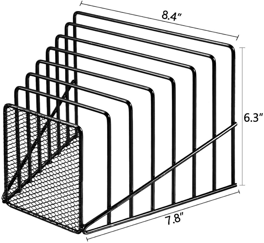 2 Pack Multi Step File Organizer Incline Desktop File Sorter Metal Wire Mesh ...