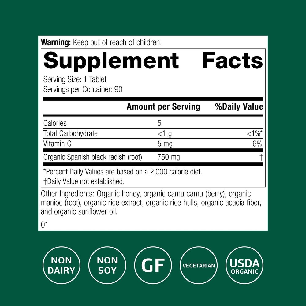 Standard Process Spanish Black Radish Liver & Gallbladder Support 90 Tablets