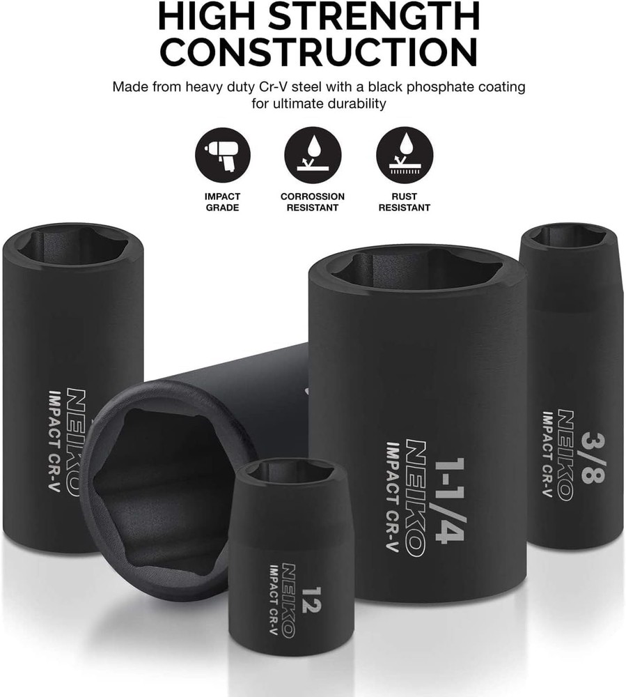 NEIKO 65pc Master Impact Socket Set 1/2 Drive