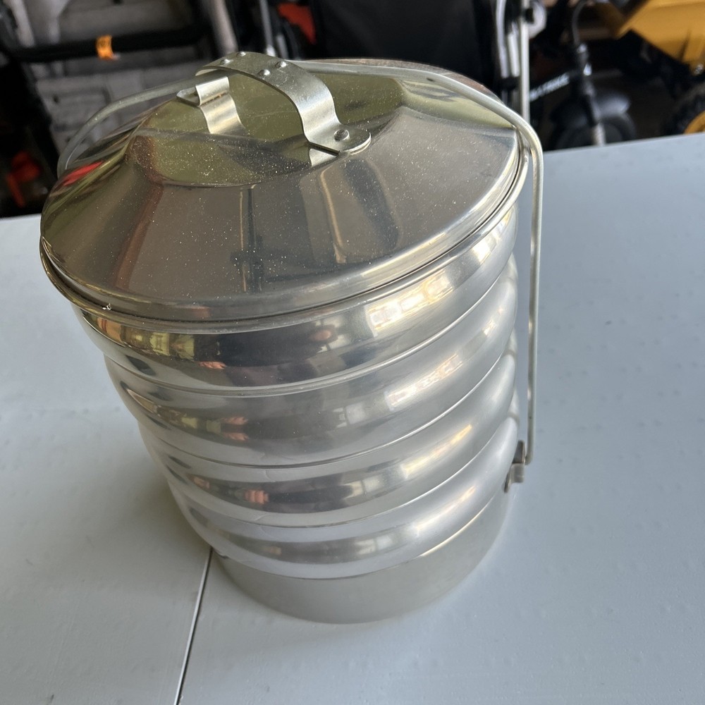 Vintage Regal Aluminum 5 Layer Camping Picnic Cookware Stacking Set
