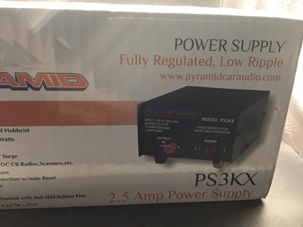 Pyramid 2.5 Amp Power Supply - Black PS3KX