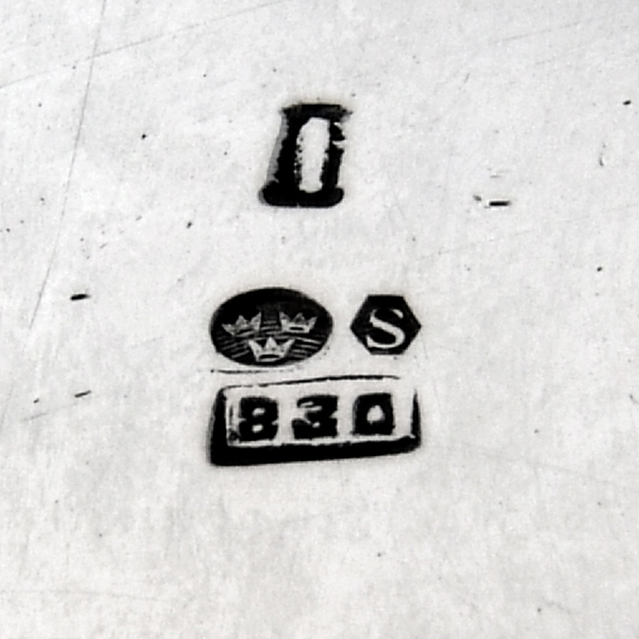 Ornate Box 830 Silver Swedish Import Marks 1890s No Mono