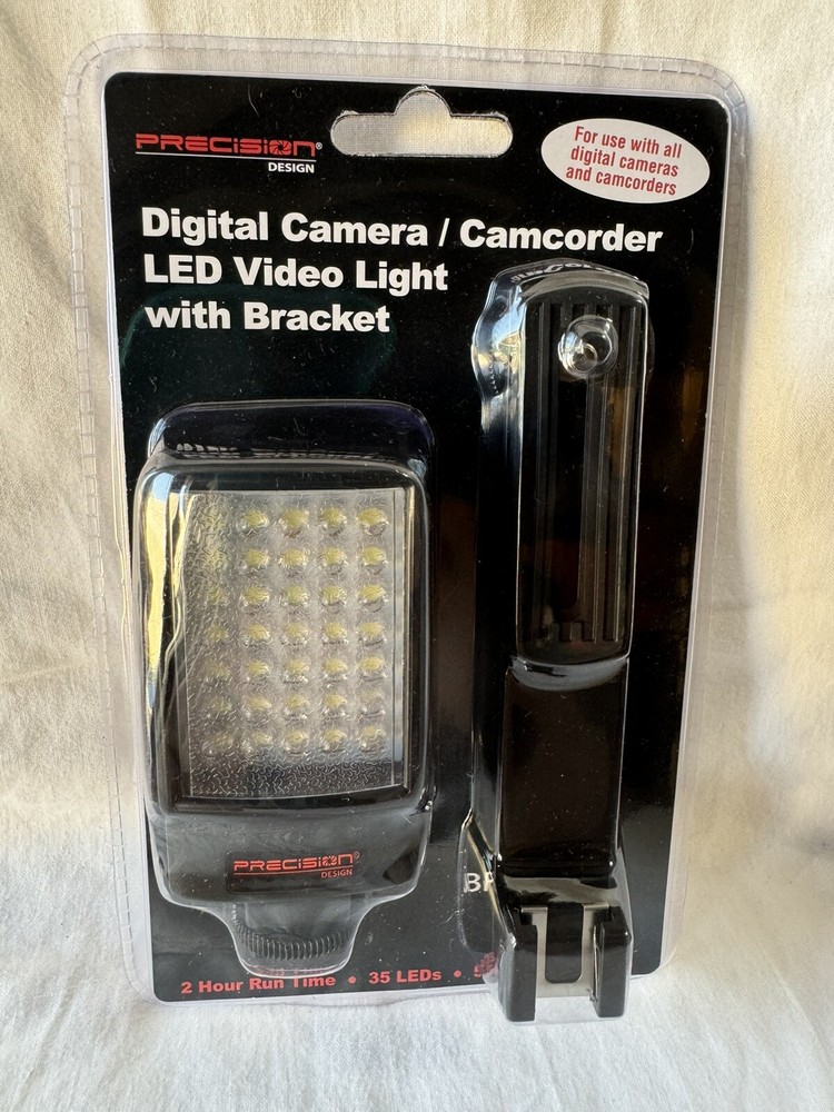 Precision Design Digital Camera Camcorder LED Video Light W/Bracket PD-LED35 NEW