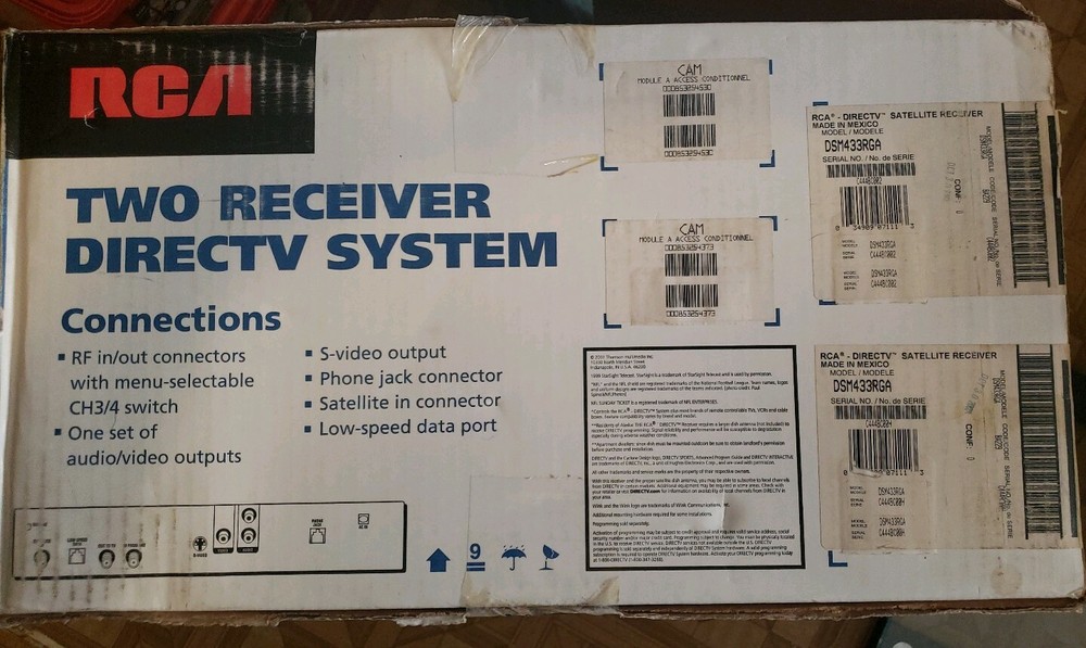 RCA TWO RECEIVER DIRECTV SYSTEM MODEL DSM433RGA