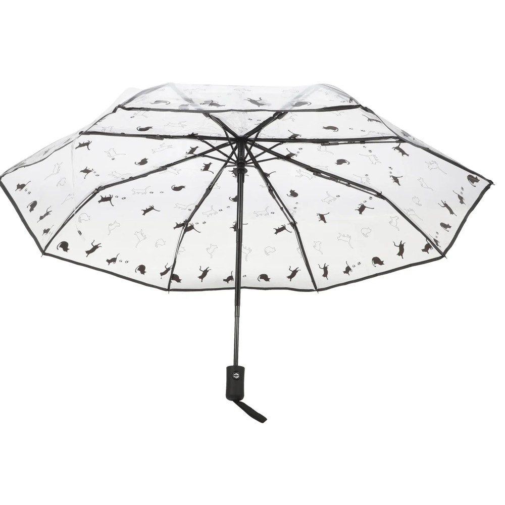 Folding Umbrella Compact Transparent Automatic Travel Rain Gear Backpack