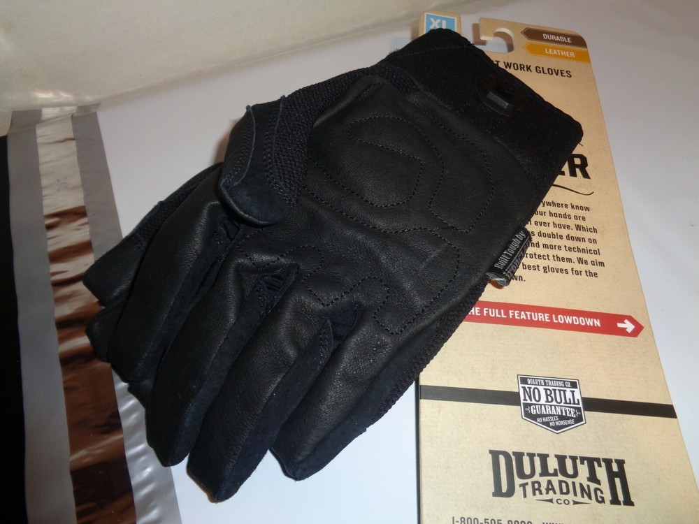 DULUTH DT WORK GLOVES LEATHER NEW BLACK