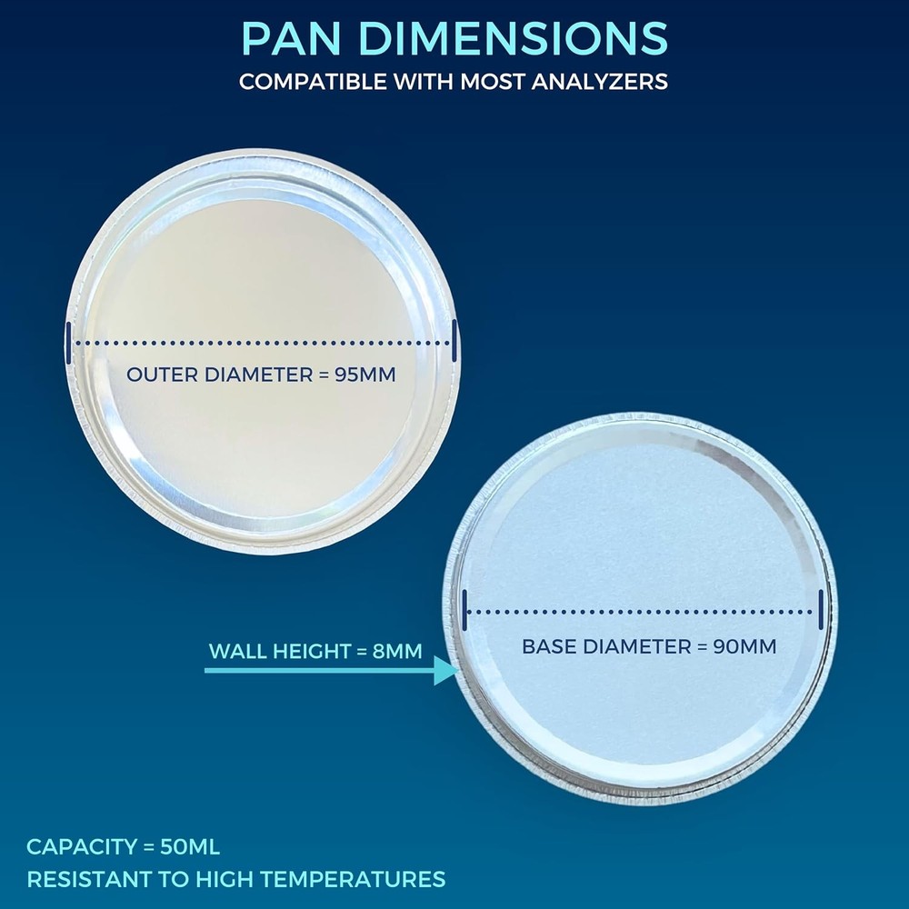 Aluminum Sample Pans for Moisture Analyzer (50 Pack) 90mm Round Lab Trays,...