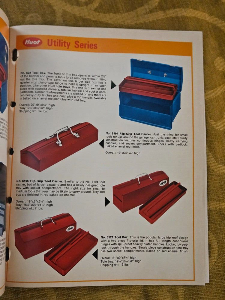 1970s Huot GLY-DEX Tool Storage Catalog