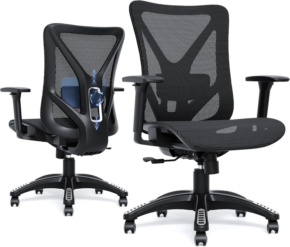 Ergonomic Office Chair, Mesh Computer Desk Chairs with Adjustable Lumbar Support