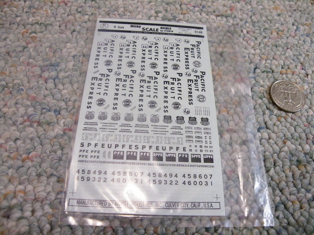 Microscale decals N RN-17 Pacific Fruit Express mechanical    - sheet only   G23