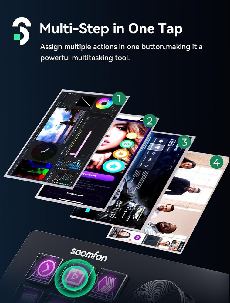 SOOMFON Stream Controller SE 6 Key LCD Macro Deck for OBS Twitch PC Mac