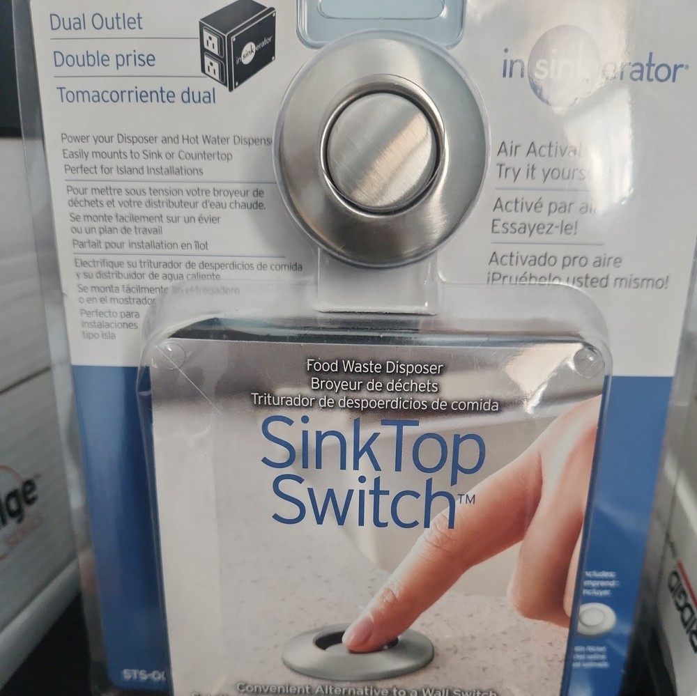 # InSinkErator STS-OOSN SinkTop Satin Nickel Button Dual Outlet disposal Switch