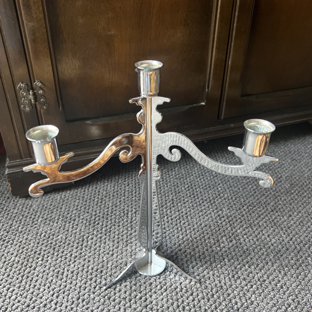 Luxury Chromium Three Arm Candle Holder