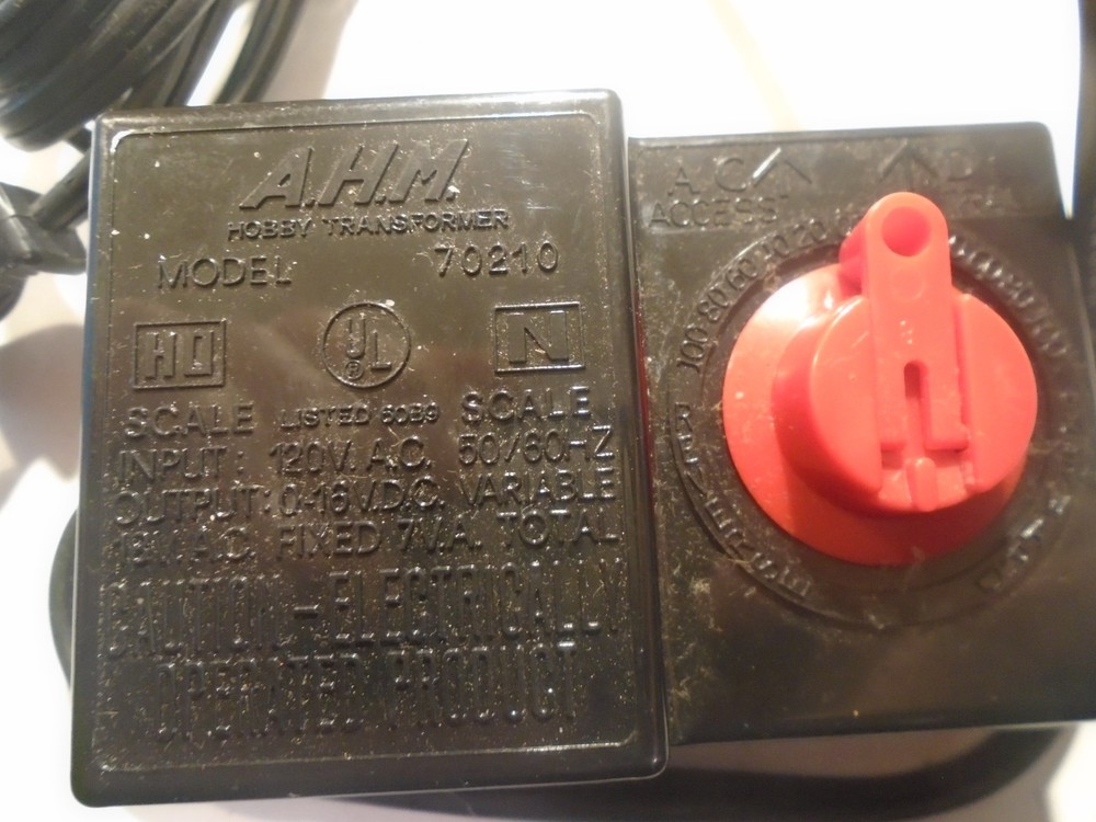 AHM MODEL 70210 VARIABLE DC TRACK TRANSFORMER, MINT COND, TESTED 5-56-14