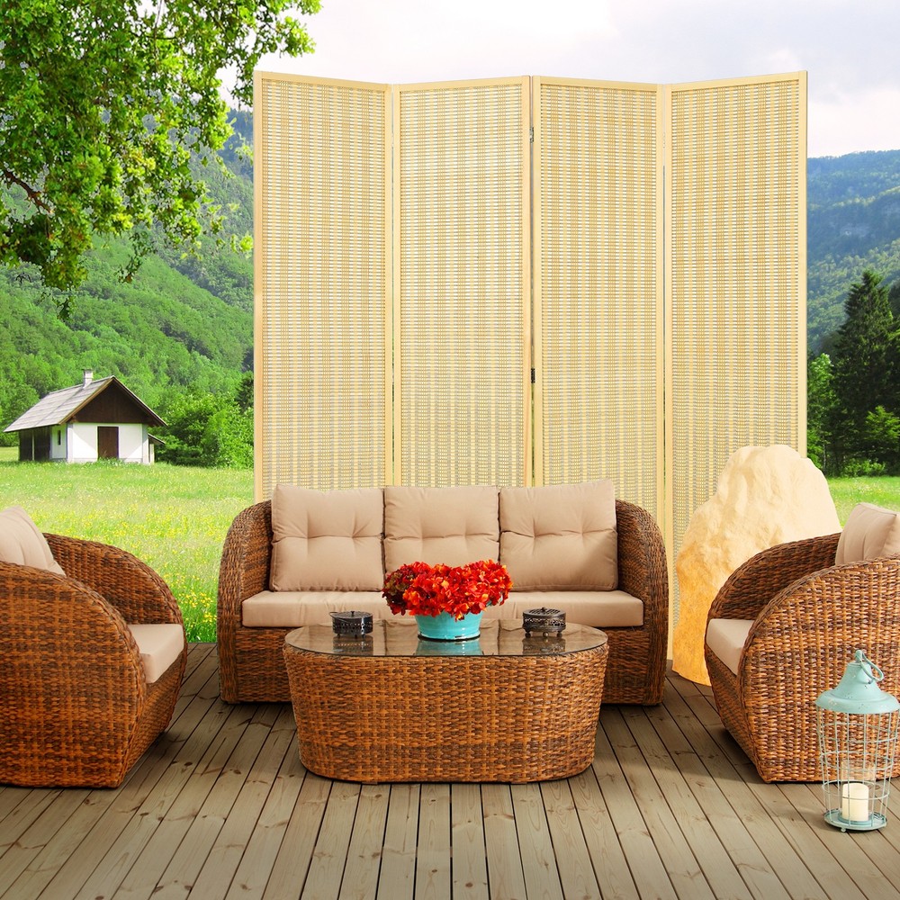 Costway 4 Panel Room Divider Screen Portable Folding 6 ft Partition Screen