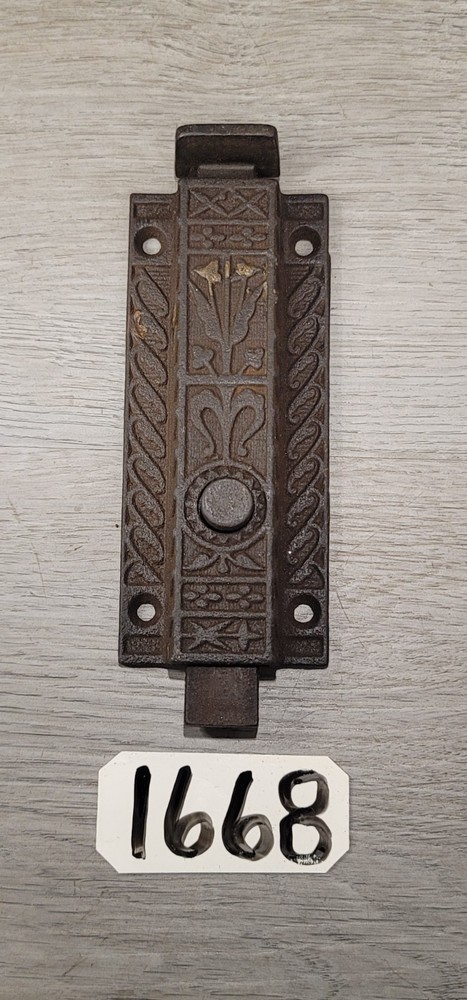 Antique Surface Mount Door Bolt Spring Loaded Ornate