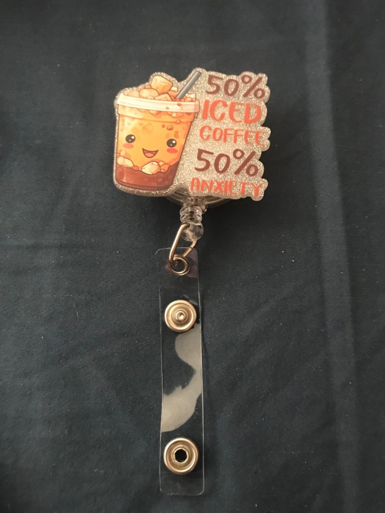 Nurse's retractable badge holder. Really cute
