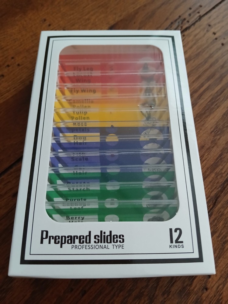 Prepared Microscope Slides (12 Kinds) Professional Type- Plant,Insect