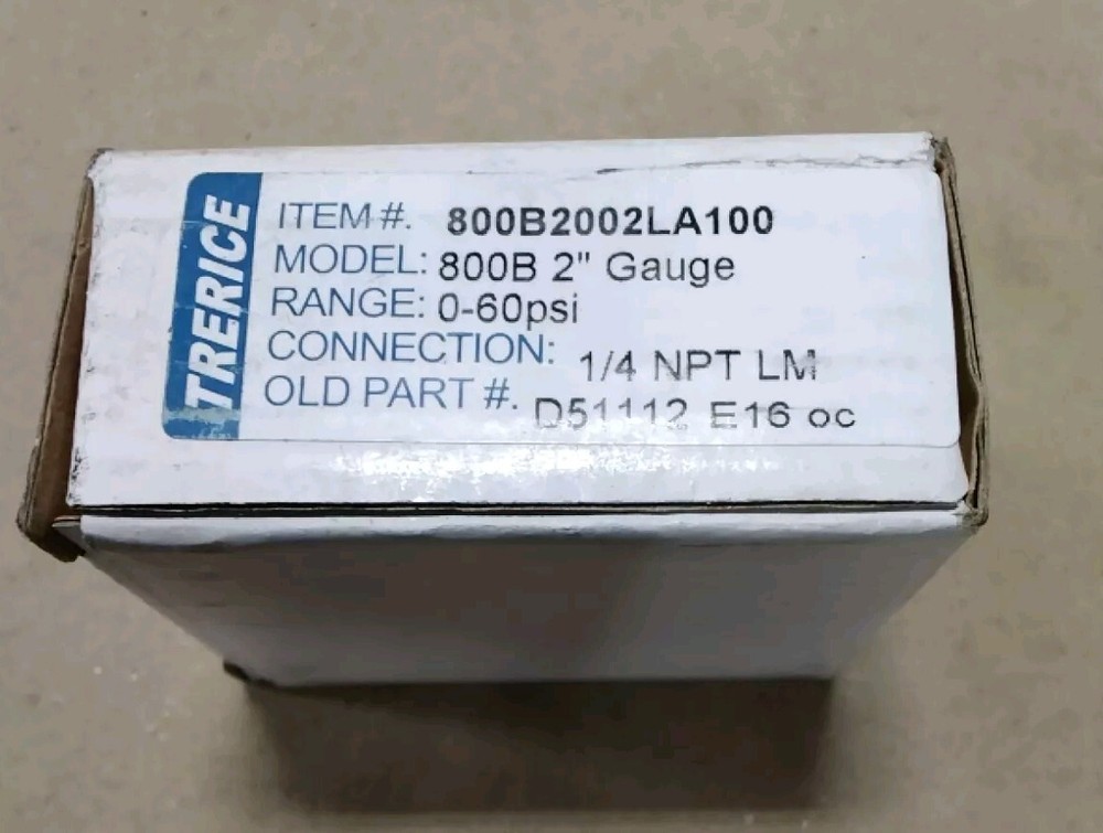 Trerice 800B2002LA100 Gauge 0-60 psi 2" Dia. E41