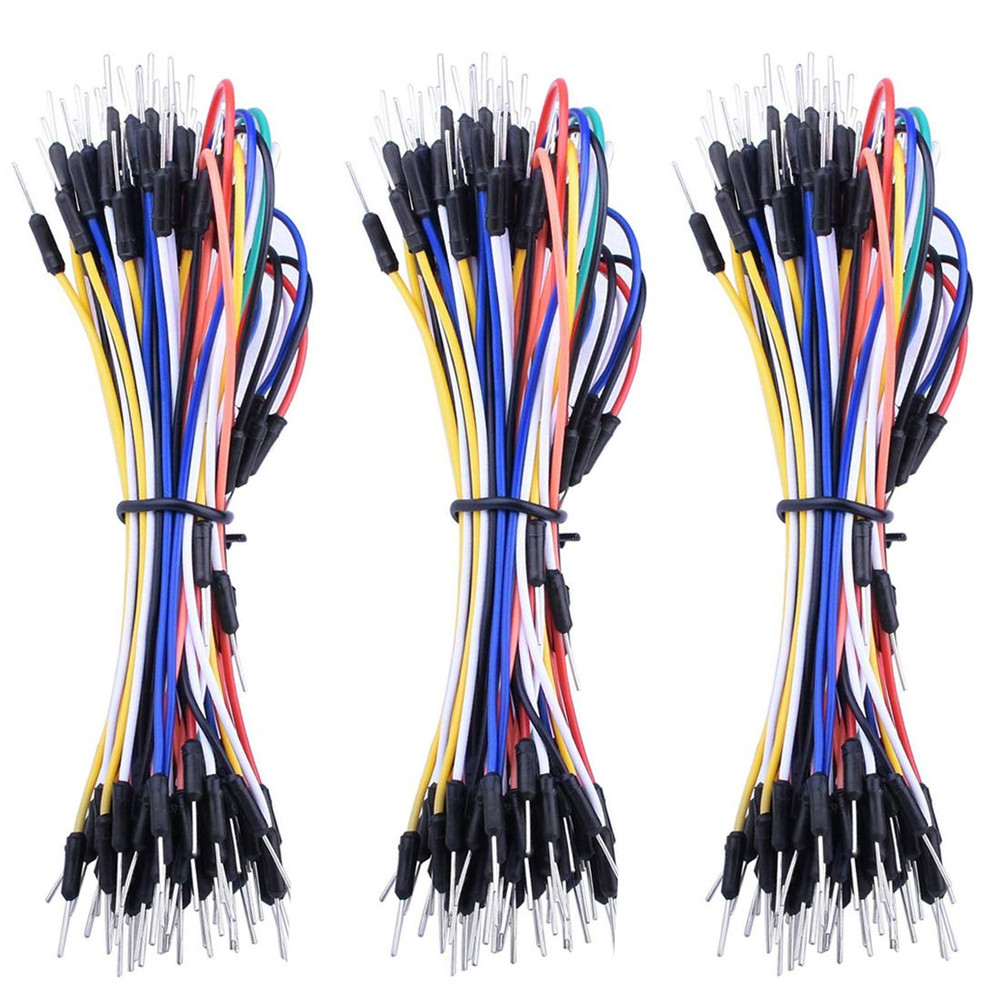 Pack of 3 Set 65Pcs Assorted Multicoloured Solderless Wires Flexible Breadboard
