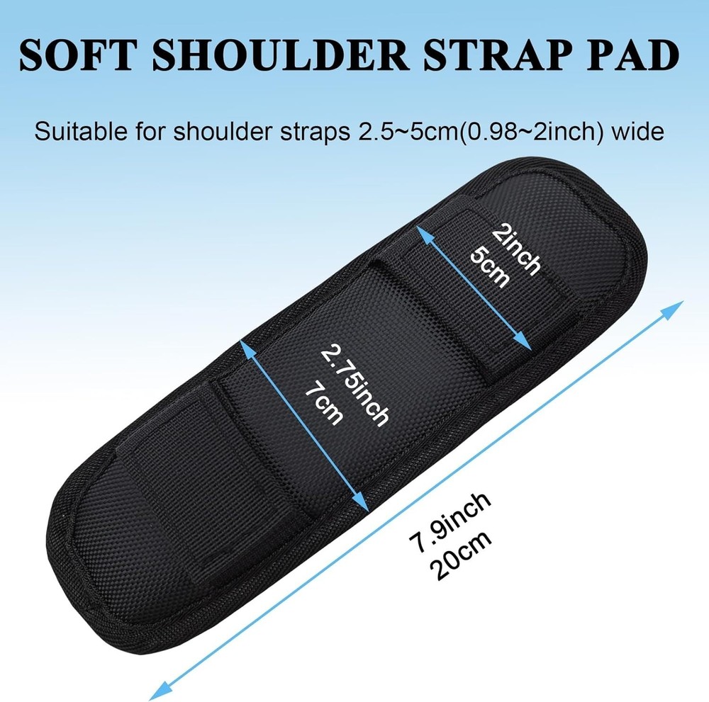 Soft Shoulder Strap Pad, Breathable & Removable Backpack Pads for black