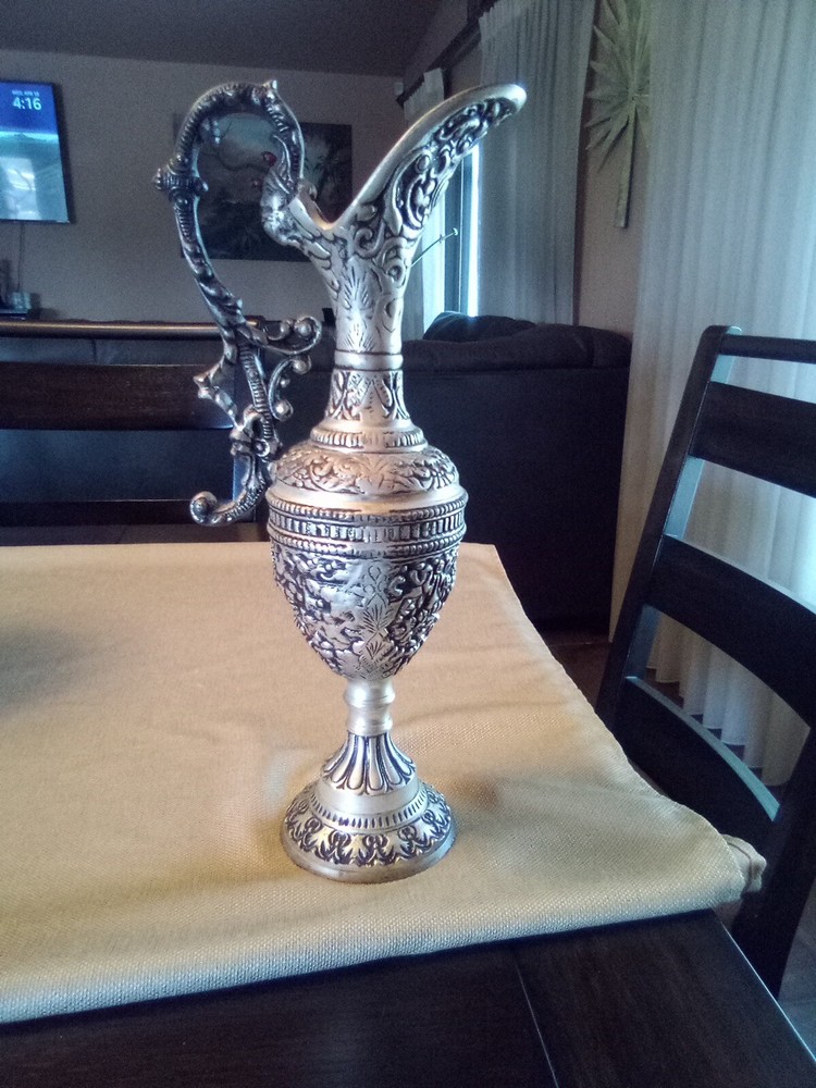 Vintage Bronze with Silver Plate Pitcher