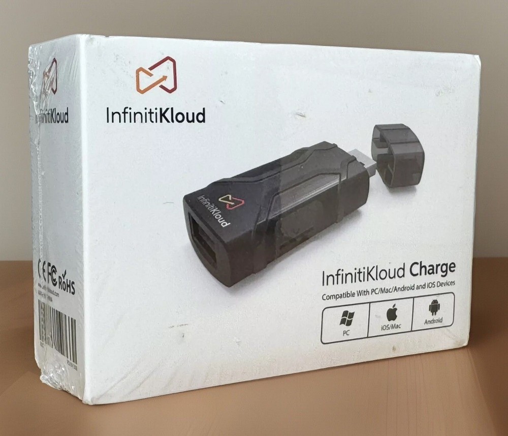InfinitiKloud Charge USB Drive Compatible with PC Mac Android IOS Devices