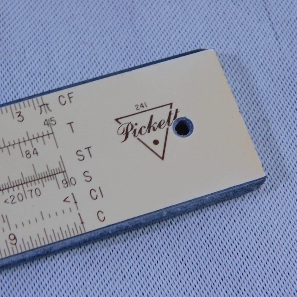 Pickett & Eckel Inc Slide Ruler Model 4 1949 Vector Hyperbolic Log Leather Case