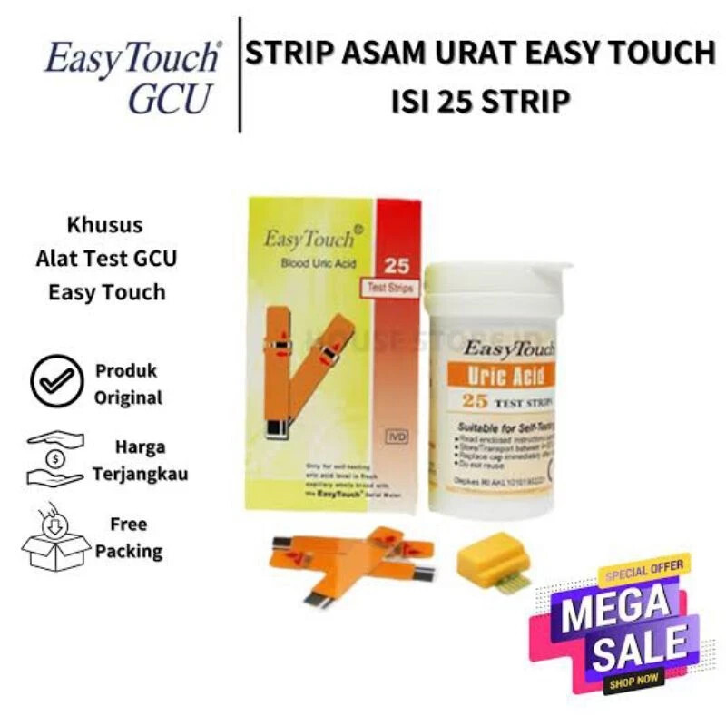 EasyTouch Blood Uric Acid Test Strips - 1 Box @ 25 Strips