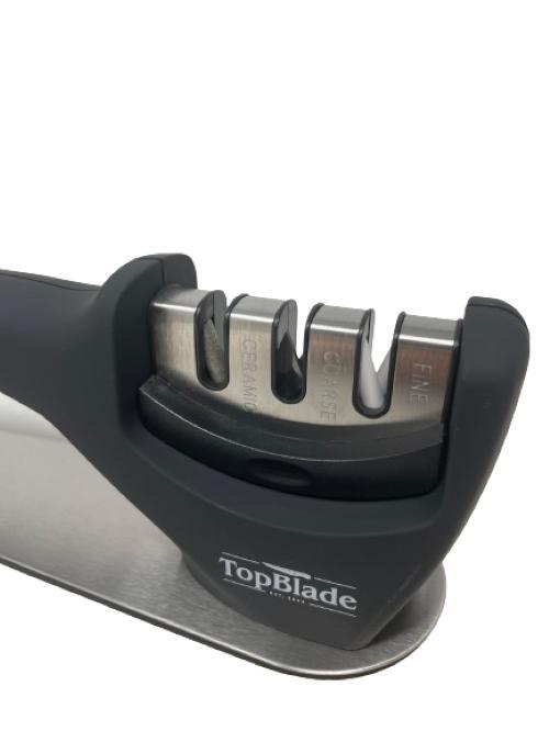 Kitchen Knife Sharpener Triple Sharpening Process Ergonomic Handle Non-slip Base