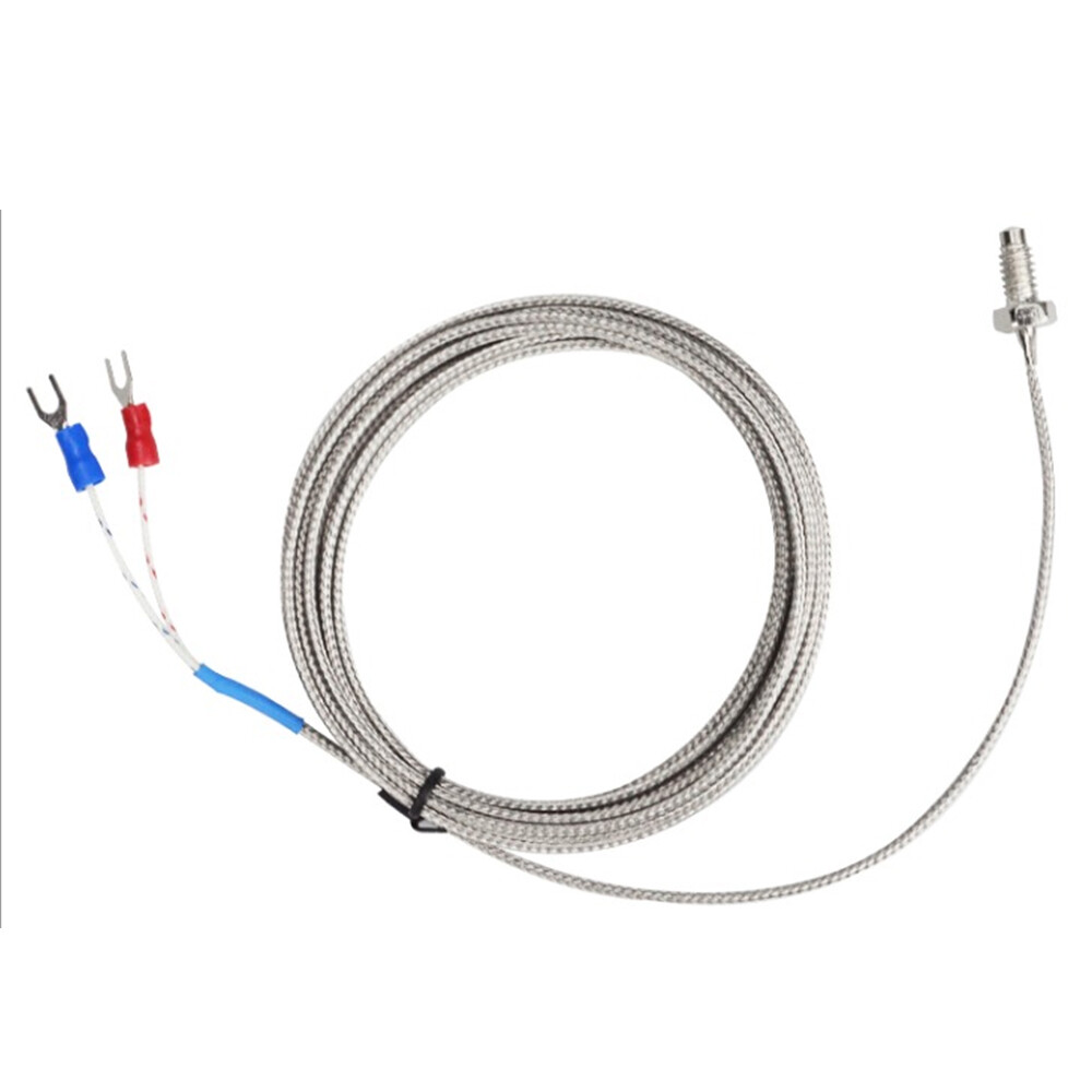 M6 M8 Threaded Temperature Sensor K-type E-type Thermocouple Probe 0.2m-5m Cable
