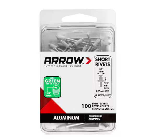 1/8 in. Aluminum Short Rivets (100-Pack)
