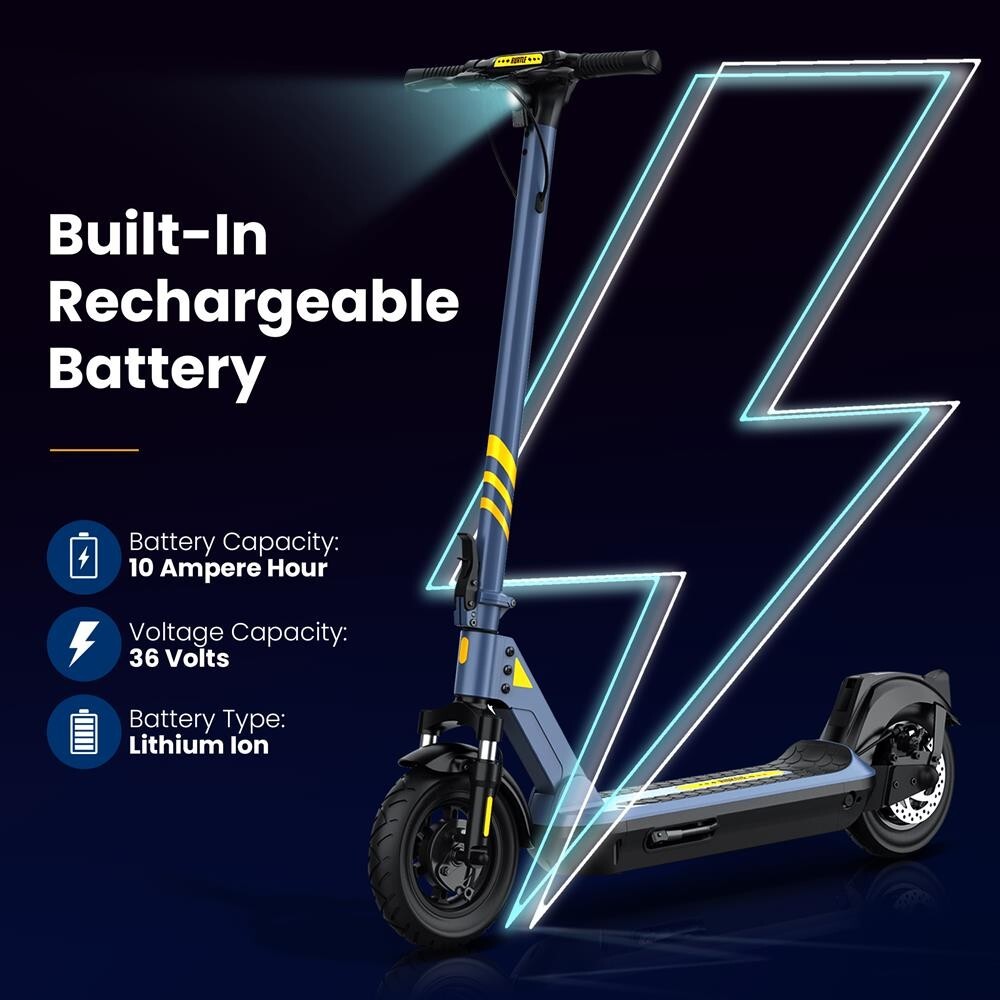 Hurtle 10 Foldable Electric Scooter-Upgraded Inner Honeycomb Solid Tire Foldabl