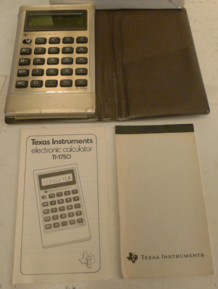 Texas Instruments TI-1750 Calculator + Box, Manual & Note Pad - BAD DISPLAY
