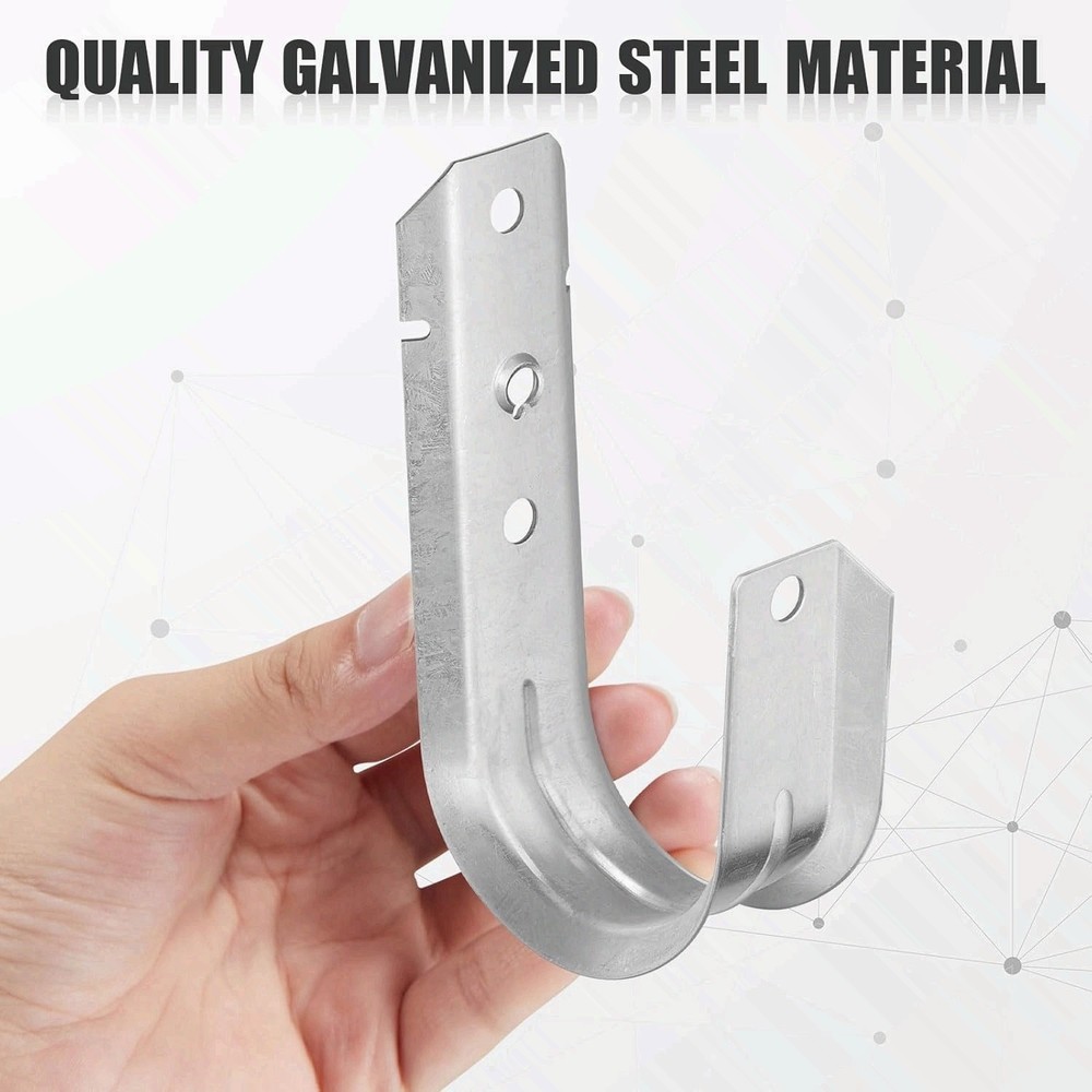 60 Pcs 2" Cable Support J Hooks Heavy Duty Galvanized Steel, Silver