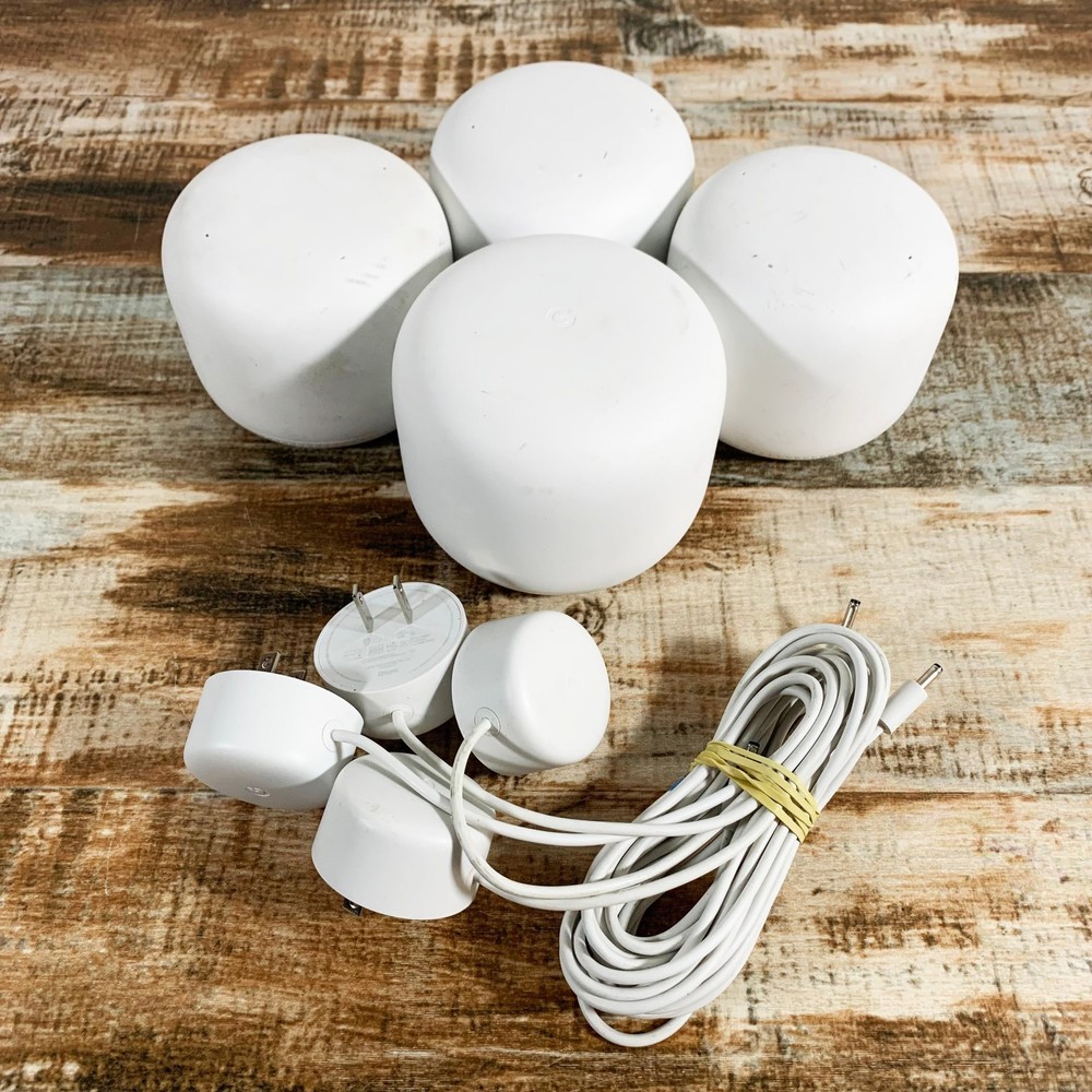 Google Nest Mesh System 4-Pack Bundle (1) H2D, (3) H2E & (4) OEM Power Cables