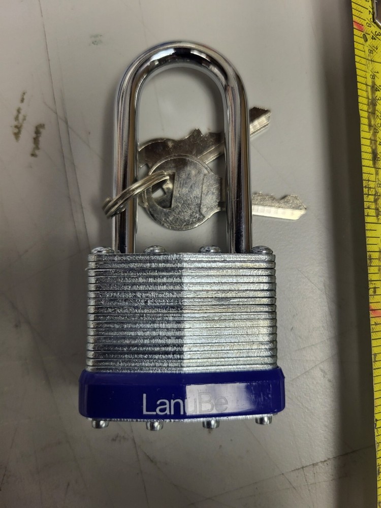 4 LanuBe Lock Laminated keyed Padlock 2", keyed Alike Locks, 3 1/4" Total Length