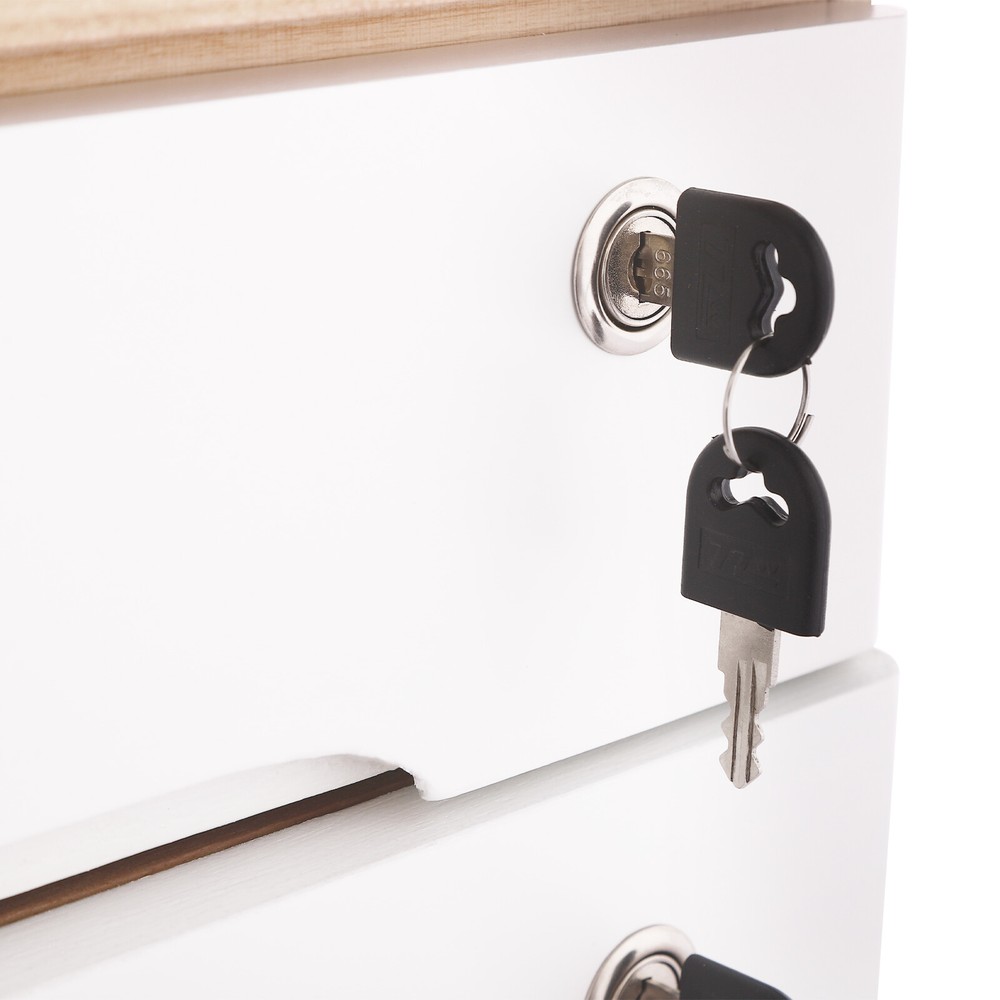 Desktop Storage Box, Desk Organizer, Desktop Storage Box with Lockable Drawers