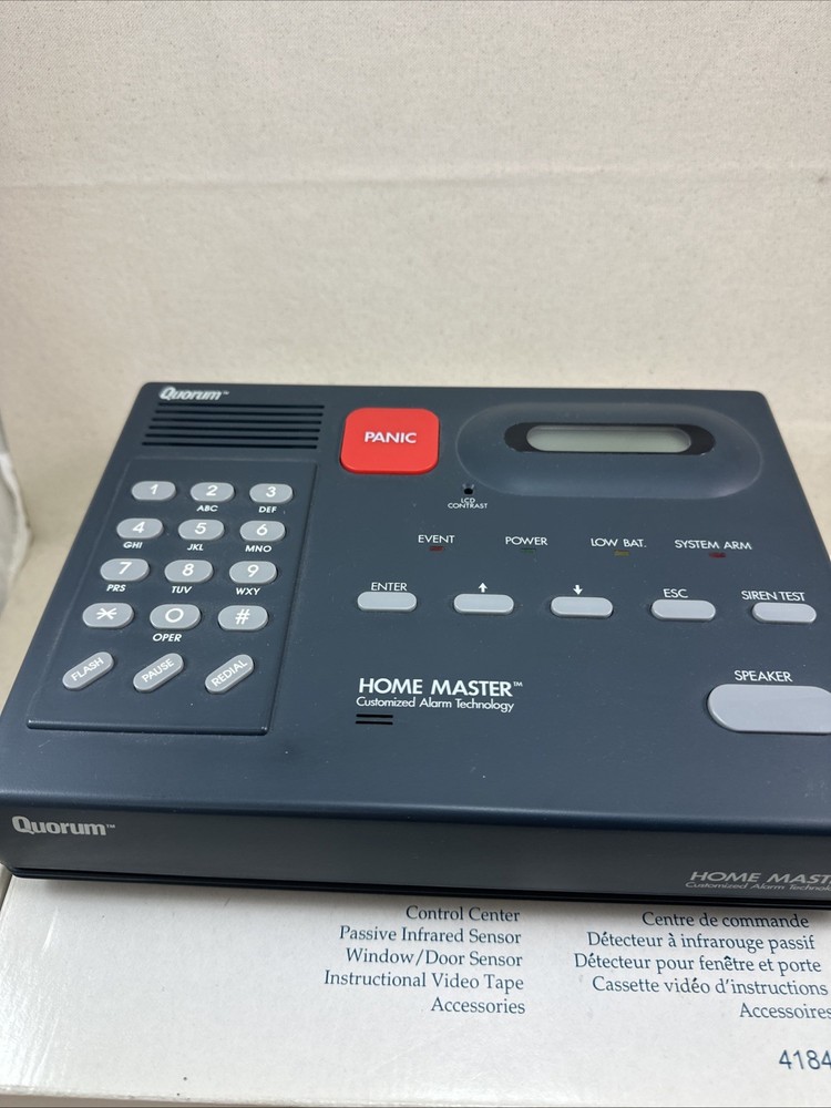 Quorum Home Master HM-100 Security System with remote , cassette , AC adapter