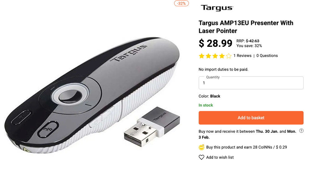 targus multimedia presentation remote