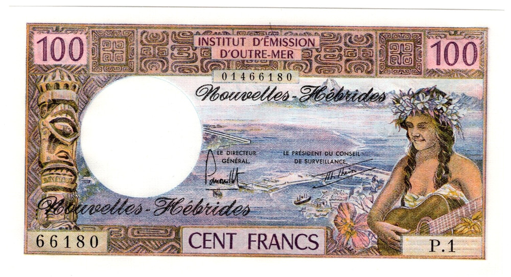 1974-78 New Hebrides 100 Francs Note - UNC
