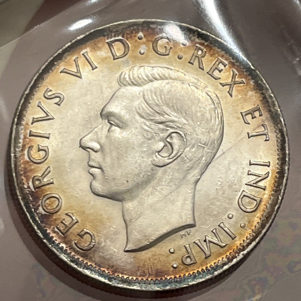 1939 Canada One Silver Dollar - UNC GEM Toned B15